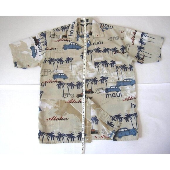 Vtg Men Versa Aloha Hawaii Front Button Short Sleeve Polyester Shirt Sz M(MT491) - Picture 6 of 8